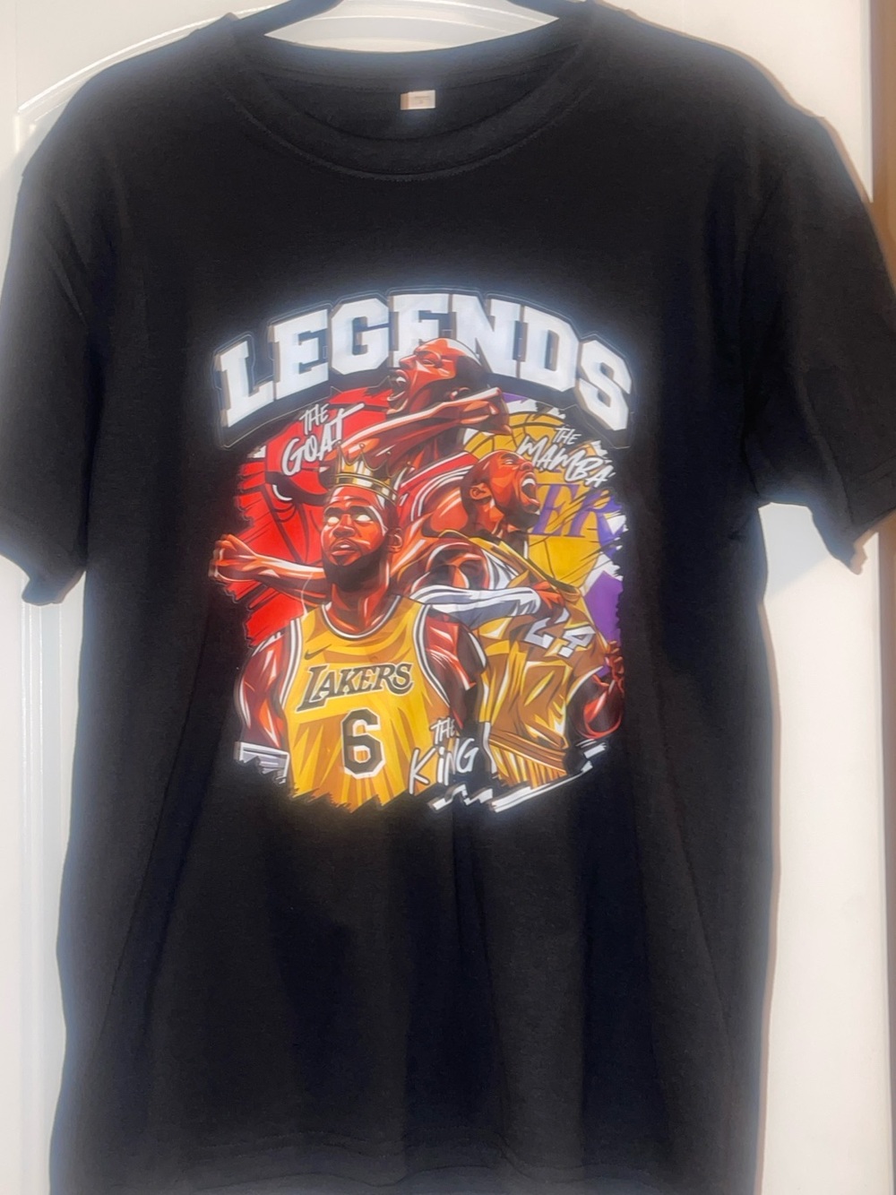Legends Basketball Graphic Tee - Black with Yellow & Purple Artwork